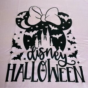 Disney Halloween Women’s Short Sleeve T-Shirt. Pink With Black Print. XL . NWOT